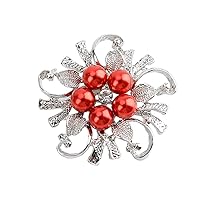 Collar Pin Lapel Pin Brooch Pin Chest Ornament Rhinestone Artificial Pearl Flower Retro Graduation Ceremony Entrance Ceremony Wedding Accessories Gifts Innovative Design Quality Improvement