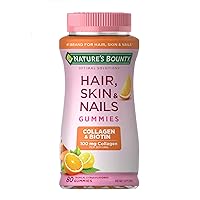 Nature's Bounty Hair, Skin & Nails with Biotin and Collagen, Gummies Vitamin Supplement, 2500mcg, 80Ct..