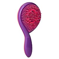 The Girlie Detangle Brush - Painless Detangling Brush - Easy Grip Hair Brush Design - Thick and Curly Hair - Pink-Purple - 1 pc