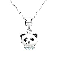 Sterling Silver Panda Swarovski Elements Crystal Pendant Necklace, 14'' + 2'' Extender