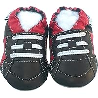 Leather Baby Soft Sole Shoes Boy Girl Infant Children Kid Toddler Crib First Walk Gift Skateboard BlackRed