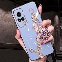 Flower Pendant Phone Cases for iPhone 14 Pro Max 13 12 11 XS XR X Plating Glitter Camellia Gem Bracelet Camera Protection Covers,Grey,for iPhone Xs MAX