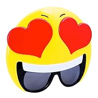 Sunstaches Emotion Hearts Sunglasses | Costume Party Fun Shades | UV400 Accessory | One Size Fits Most