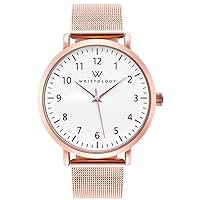 Wristology 8 Styles 2 Sizes Numbers Watch, Metal Mesh Milanese Band - Interchangeable Stainless Steel Strap - Easy to Read Analog Face, Second Hand for Women, Men, Nurses, Teachers, Olivia