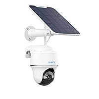 REOLINK Security Camera Wireless Outdoor, Pan Tilt Solar Powered with 5MP Night Vision, 2.4/5 GHz Wi-Fi, 2-Way Talk, Works with Alexa/Google Assistant for Home Surveillance, Argus PT + Solar Panel