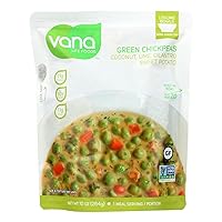 Vana Life's Foods Plant based Ready Meal - Green Chickpea Superfood Bowl Heat and Eat Microwaved Cooked Bowl | Product of the USA (Coconut & Lime, Pack of 6)