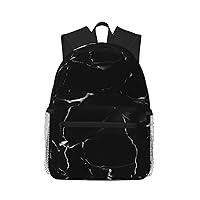 Black Marble Unisex Backpack Double Shoulder Daypack,Lightweight Bag Casual Bag Travel Rucksack