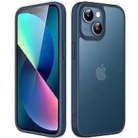 JETech Matte Case for iPhone 13 6.1-Inch, Shockproof Military Grade Drop Protection, Frosted Translucent Back Phone Cover, Anti-Fingerprint (Storm Blue)