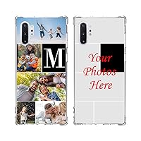 Custom Phone case for Samsung Galaxy Note10 Plus, Multi-Photo case with Bumper TPU Ultra Thin Photo case Personalized Multi-Picture Collage Text case Shock Absorption Phone case,Clear