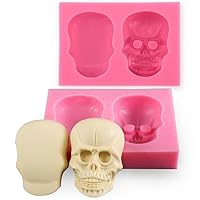 3D Skull silicone mould cake Fondant gum paste mold for Sugar paste Halloween party cupcake decorating topper decoration sugarcraft icing biscuit decor