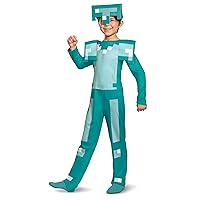 Disguise Minecraft Armor Boys' Jumpsuit Costume Blue, Small (4-6)