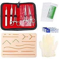 Complete Suture Practice Kit for Suture Training, Including Large Silicone Suture Pad with pre-Cut Wounds and Suture Tool kit (52 Pieces) Including Case, 3rd Generation Model. (Education Use Only)