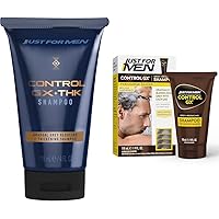 Just for Men Control GX + THK Thickening Shampoo with Grey Reduction & Control GX Grey Reducing Shampoo for Lighter Shades of Hair, Blonde to Medium Brown, Gradual Hair Color