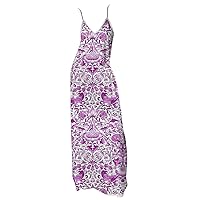 Dresses for Women 2024 Party Midi, Spring and Summer Ethnic Style Printed Mesh Sleeveless Casual Dress for WOM