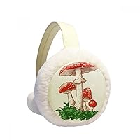 Delicious Red Poisonous Mushroom Illustration Winter Ear Warmer Cable Knit Furry Fleece Earmuff Outdoor
