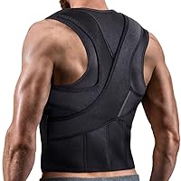 Back Brace Posture Corrector For Men Women Lumbar Shoulder Posture Support Back Pain Relief Muscle Memory Support Back Straightener Hunchback Correction (Color : Black, Size : X-Large)