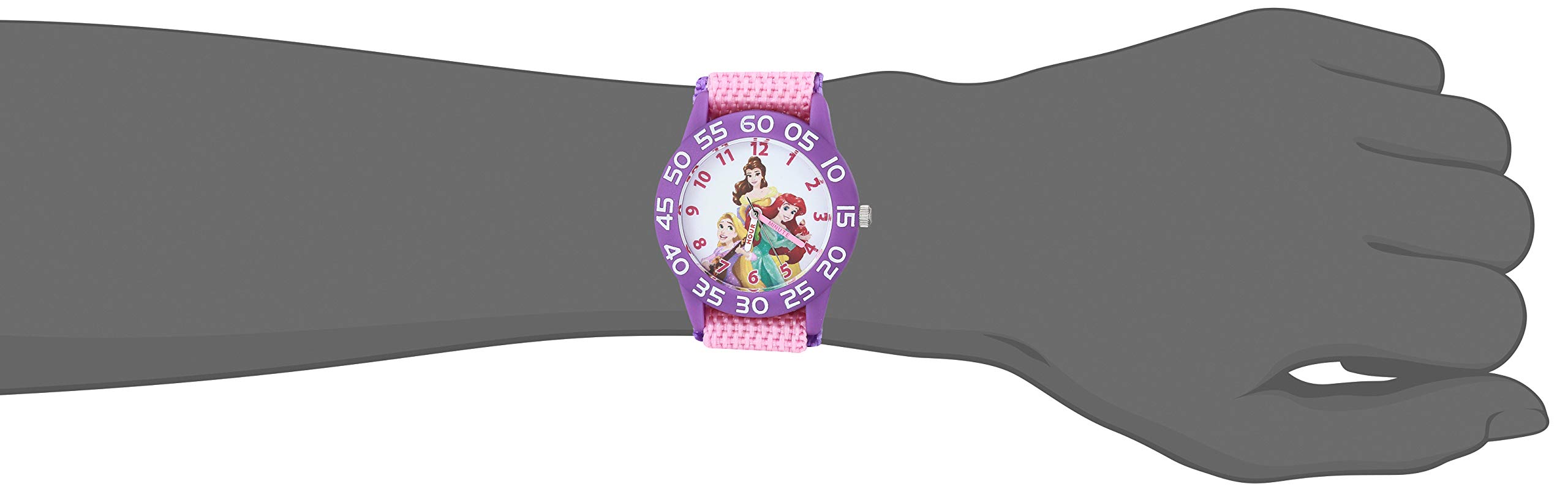 Disney Princess Kids' Plastic Time Teacher Analog Quartz Nylon Strap Watch