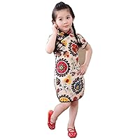 Baby Girls Dress New Year Qipao Vintage Chinese Cheongsam Princess Costume Cotton Clothes