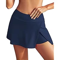 GRAPENT Swim Skirt Bottoms for Women High Waisted Bikini Swimsuit Bottom Side Split Bathing Suit Skirts with Boyshorts