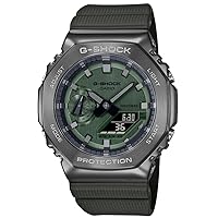 Casio Men's Analogue-Digital Quartz Watch with Plastic Strap GM-2100B-3AER, Green, GM-2100B-3AER-AMZUK