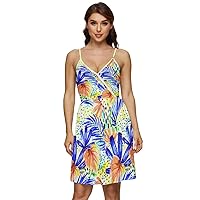 CowCow Womens V-Neck Pocket Summer Dress Hawaii Hibiscus Tropical Flowers Floral Party High Low Halter Chiffon Dress