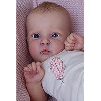 Angelbaby Cute Realistic Baby Reborn Dolls - 19 inch Lifelike Soft Siicone Newborn Boy Dolls Handmade Cloth Body Adorable Awake Real Babies Fake Dolls for Girls Gifts