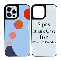 JUSTRY 5PCS Sublimation Blanks Phone Case Bulk Covers Compatible with iPhone 13 Pro Max,6.7-Inch,Easy to Sublimate DIY Customized 2 in 1 2D Soft TPU Mobile Cover with Inserts Matte
