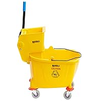 36 Qt. Yellow Plastic Mop Bucket & Side Press Wringer Combo