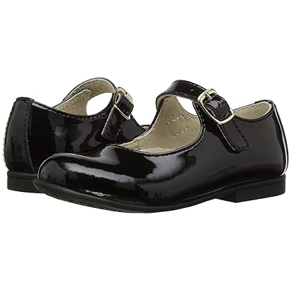 FOOTMATES Laura Mary Jane T-Strap Leather Girls Party Dress Shoes with Custom-Fit Insoles, Slip-Resistant Non-Marking Outsoles - for Toddlers and Little Kids, Ages 1-8