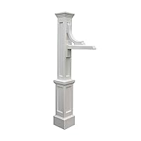 Mayne Woodhaven Address Sign Post - White - Includes Post & Address Arm - Polyethylene - Fits plaques up to 15in W (5812-W)