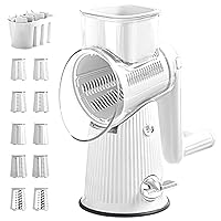 5 in 1 Rotary Cheese Grater with Replaceable Cutters,Hand Crank Cheese Shredder with Handle,Detachable Vegetable Shredder for Cheese,Walnut,Potato,Carrot 1pcs