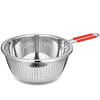304 Stainless Steel Colander, Large Capacity Metal Strainer With Handle Colander For Kitchen Washing Vegetables, Fruit and Rice And Draining Cooked Pasta