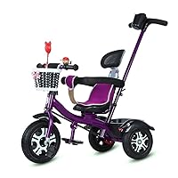 BicyclePortable Tricycle 3 in 1 Outdoor Multi-Purpose Bicycle 1-5 Year Old Children Tricycle 2 Colors Can Be Used As A Gift Hand Tricycle (Color : Pink) (Color : Purple)