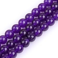 JOE FOREMAN 6mm Dark Purple Jade Round Natural Stone Beads for Jewelry Making Strand 15