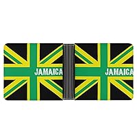 Jamaica Jamaican Kingdom Flag Men's Minimalist Wallet Blocking Leather Bifold Wallet Slim Purse with 6 Credit Card