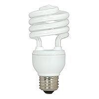 Satco S6271 18W T2 Ultra Mini Spiral Compact Fluorescent (CFL) Light Bulb, 18T2, White, 3 Count