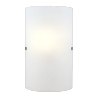 EGLO Troy 1-Light Wall Sconce Bathroom Modern Dimmable LED Mirror Vanity Light Fixture, Milk Clear