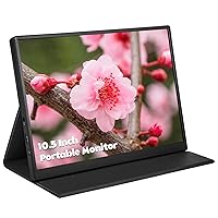 Portable Monitor 10.5 Inch FHD 1920x1280 Gaming Monitor with Type-C Mini HDMI Ultra-Slim IPS Display with Smart Cover & Speakers,VESA