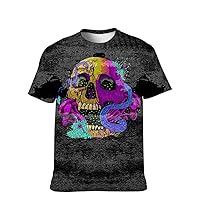 Skull-Novelty Athletic Tshirt-Vintage Juice-Funny Crewneck Tshirt-Graphic Athletic Juice Outdoor