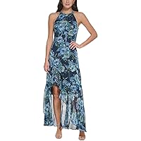 Vince Camuto Womens Metallic Chiffon Evening Dress