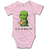 Infant Baby Turtle On A Ninja Diet Cute Jumpsuit Onesie Pink 18 Months