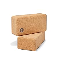 Manduka Yoga Cork Block - Yoga Prop and Accessory, Good for Travel, Comfortable Edges, Lightweight, Extra Firm Cork