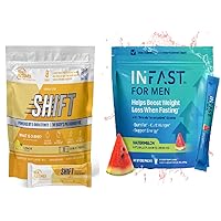 Real Ketones Intermittent Fasting Drink Mix Bundle for Weight Loss Support Lemon Twist Shift Electrolytes & Intermittent Fasting Electrolytes for Men with BHB Exogenous Ketones (30 Count Each)