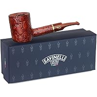 Alligator Savinelli Pipe - Briar Tobacco Pipe, Italian Artisan Pipe, Handmade Tobacco Pipe, Small Lightweight & Hand Crafted Wooden Tobacco Pipes, Straight Stem Pipe, 6mm, Red, 311 KS