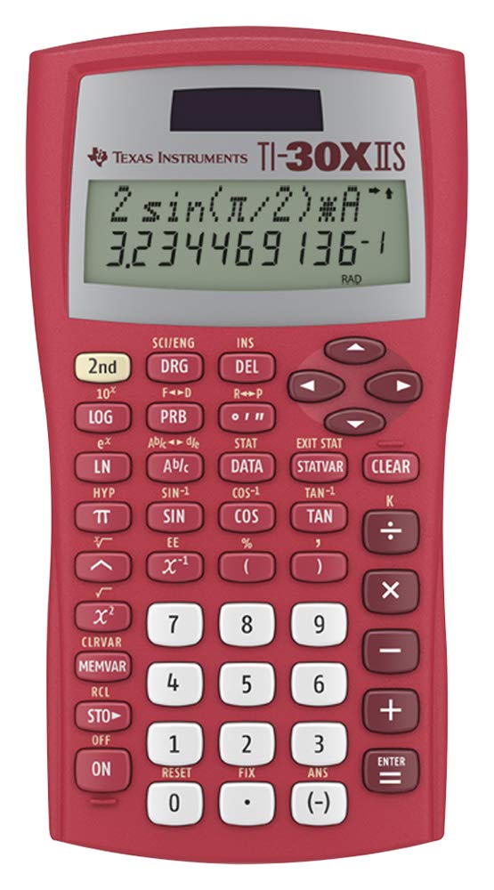 Texas Instruments TI-30XIIS Scientific Calculator, Red