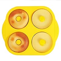 NA Doughnut Mold Silicone Cake Mold Steamed Cake Baking Tools Baby Auxiliary Food Bread Chocolate Oven Mold Yellow