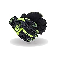 MAGID T-REX Windstorm Series ANSI Cut Level A6 Impact Gloves, 1 Pair, Size 7/S, Black/Hi-Vis Yellow, TRX742