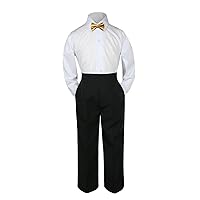 3pc Formal Baby Toddler Teens Boys Mustard Bow Tie Pants Set Suit S-14 (5)