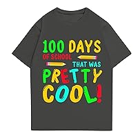 Happy 100 Days of School Shirt Women Teacher Gift Shirts Casual Lightweight Tee Tops 100 Days of School Costume