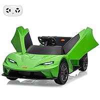 Ride On Car, Licensed KTM 12V Electric Sports Car with Remote Control, Battery Powered Sports Car, Sound System, Scissor Doors, Seat Belt for Boys Girls